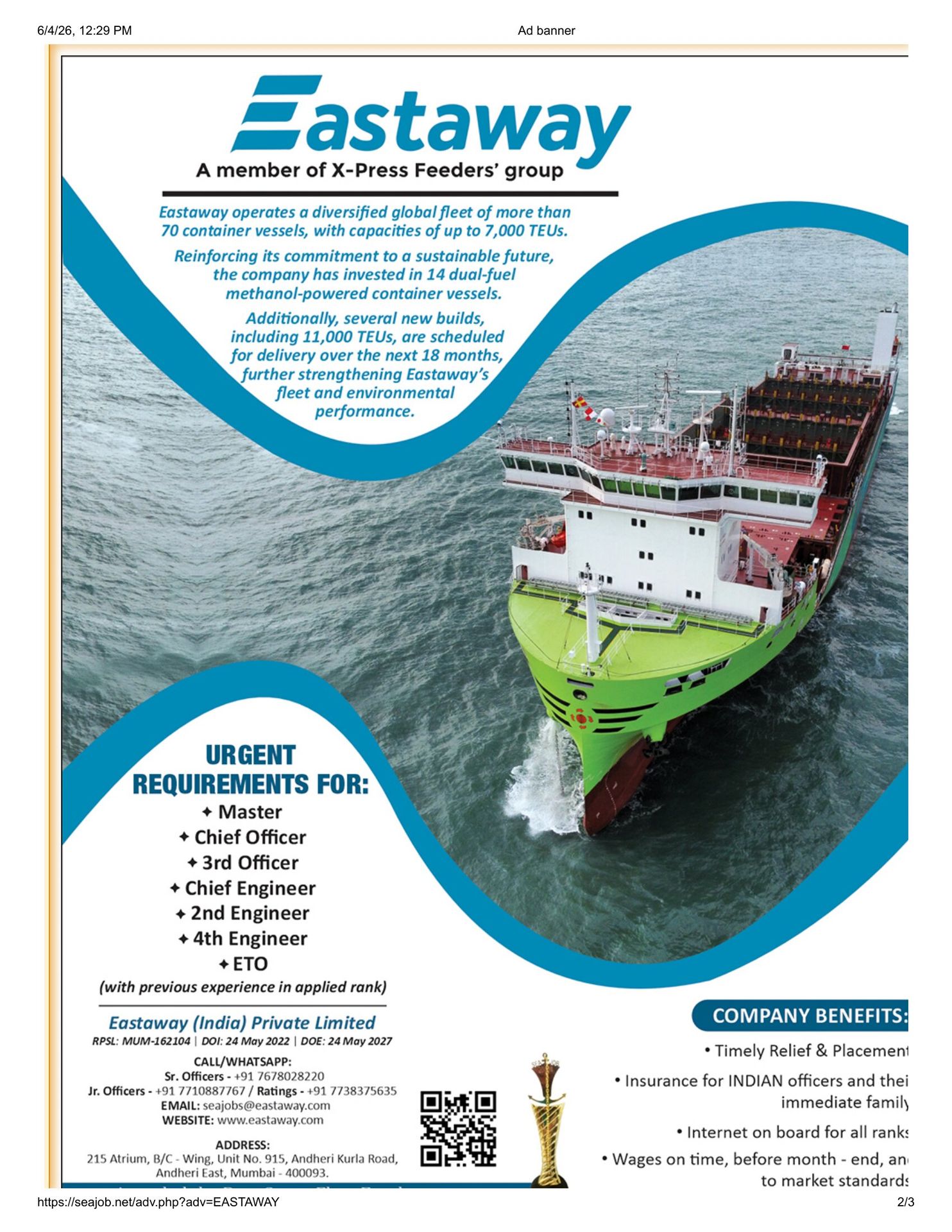 SSS MARITIME SERVICES AND CONSULTANTS PVT LTD